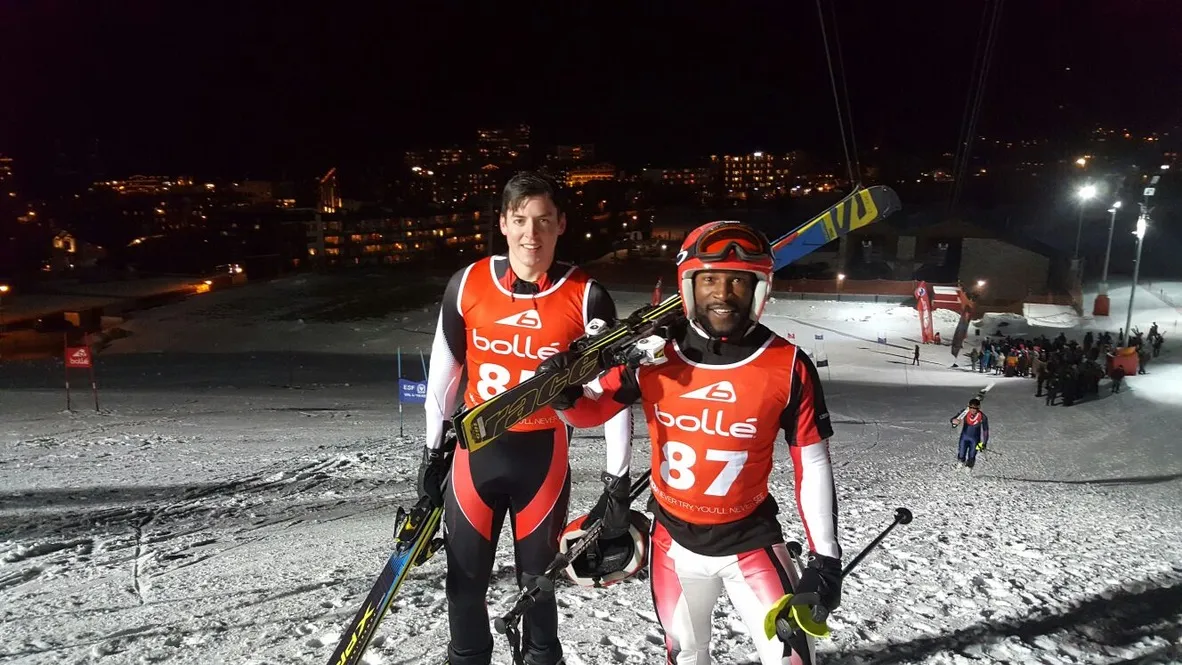 Al Hynes skiing competitively for the British Army