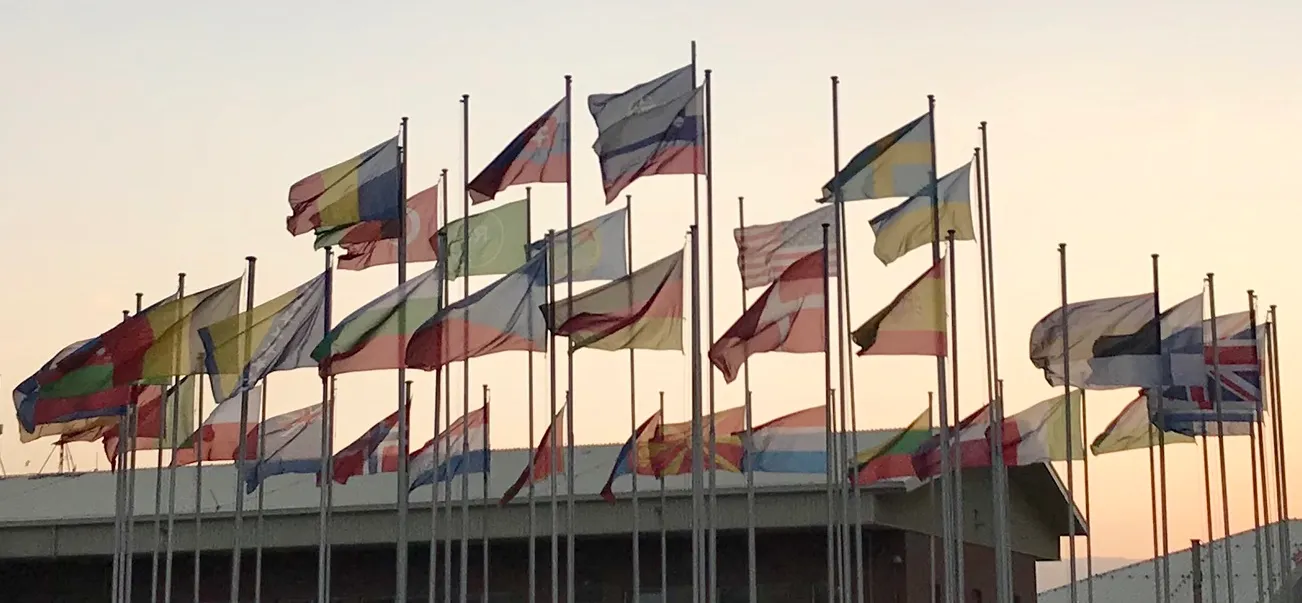Flags of NATO member states outside NATO headquarters